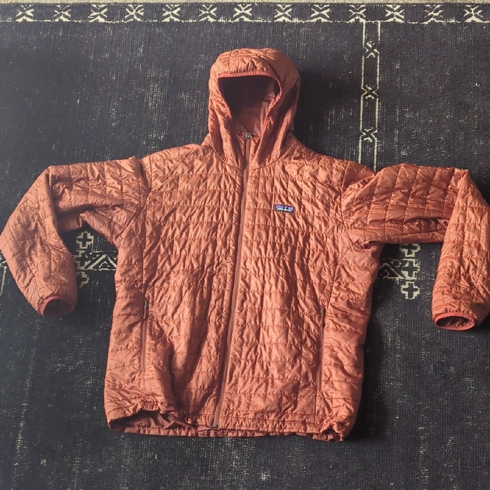Patagonia Rust Quilted Hooded Jacket